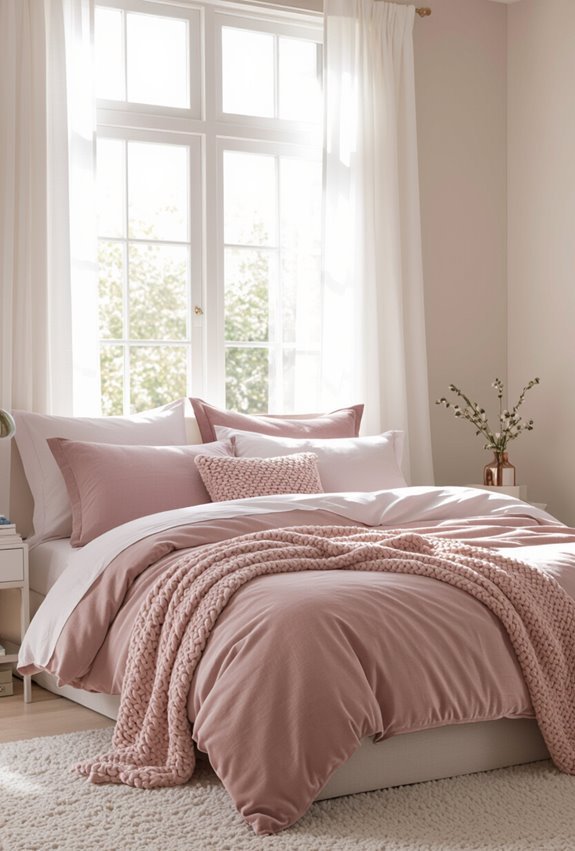 layered pink luxurious textiles