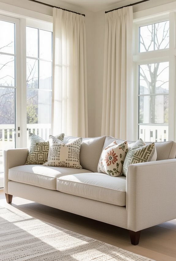 layered prints for l shaped sofas