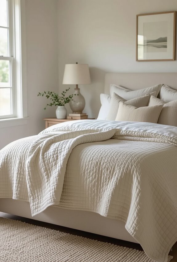 layered quilts linens textures