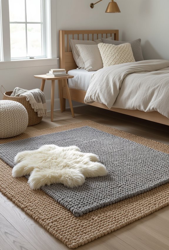 layered rugs add warmth