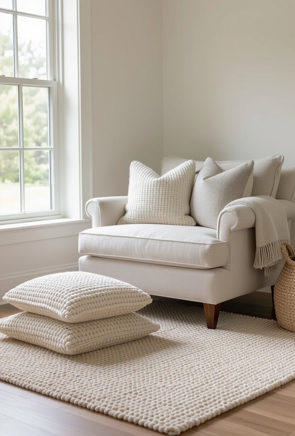 layered rugs and cushions