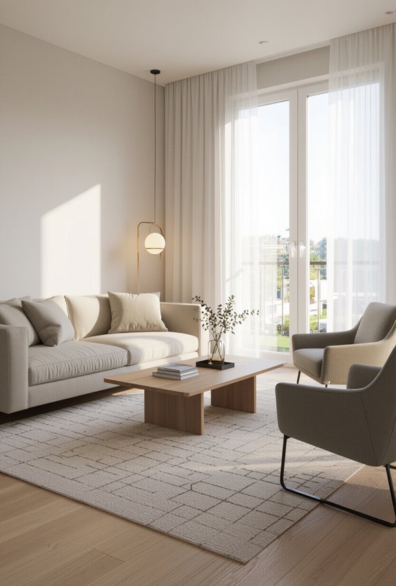 layered rugs define zones