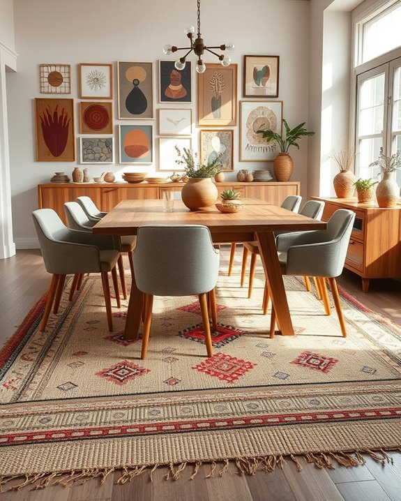 layered rugs enhance comfort