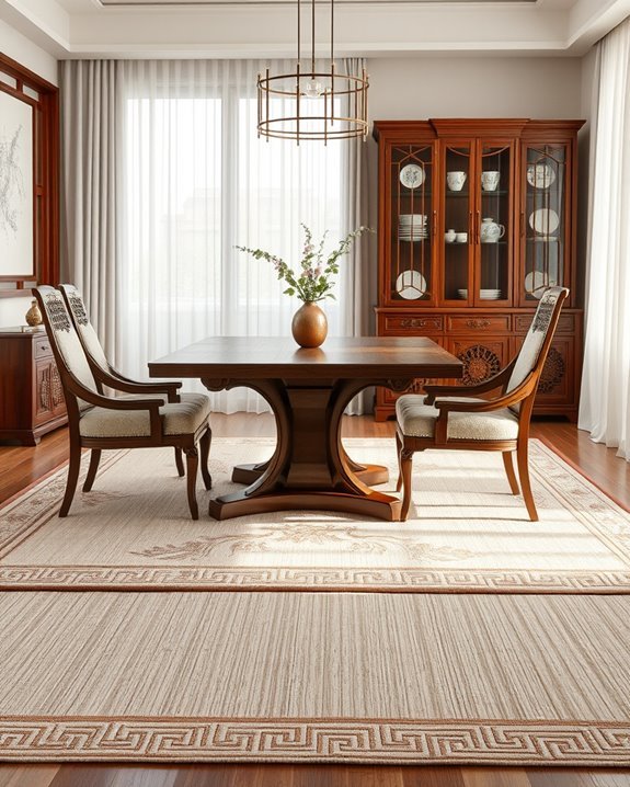 layered rugs enhance decor