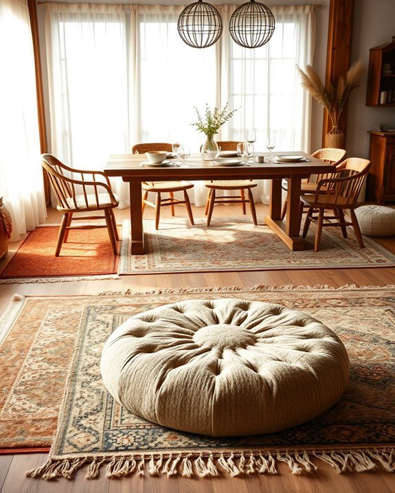 layered rugs for coziness