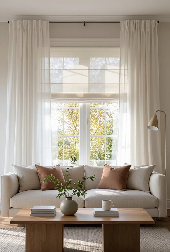 layered shades and valances