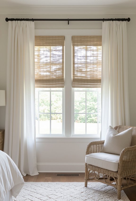 layered sheers with insulated romans