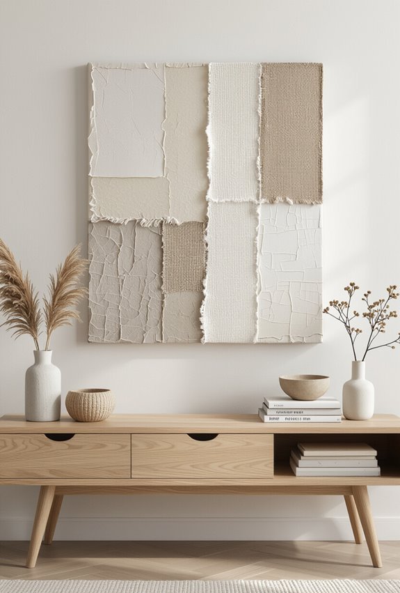 layered tactile mixed media mosaics