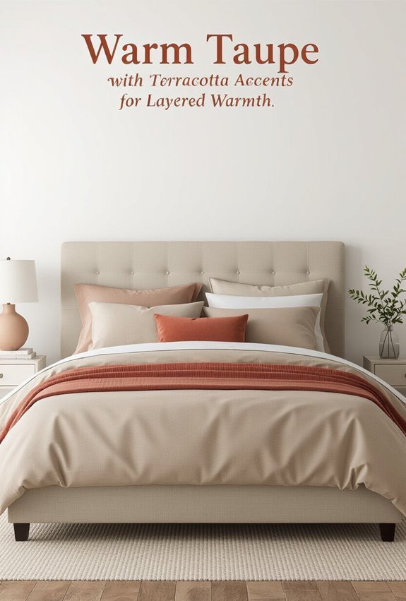 layered taupe and terracotta
