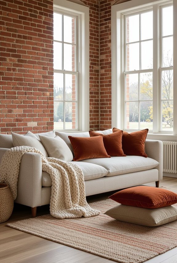 layered textiles soften brick