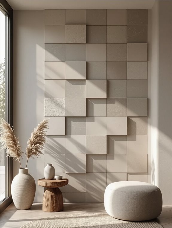 layered textured acoustic walls