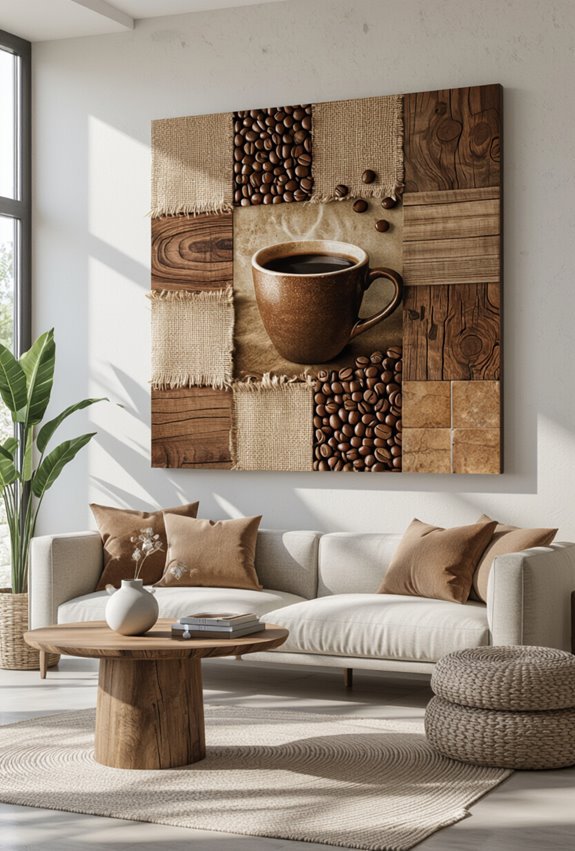 layered textured coffee collage