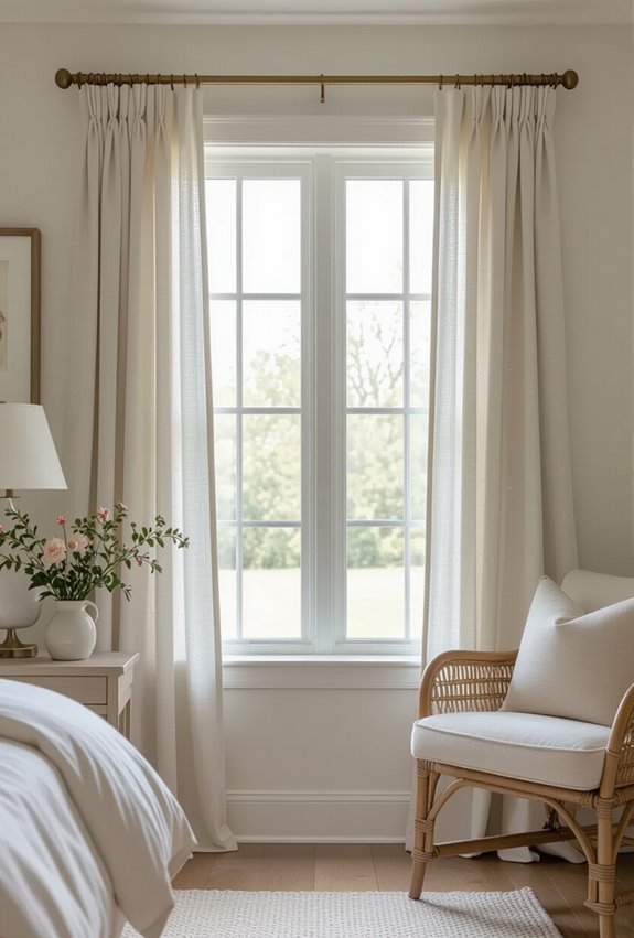layered textured pastel curtains