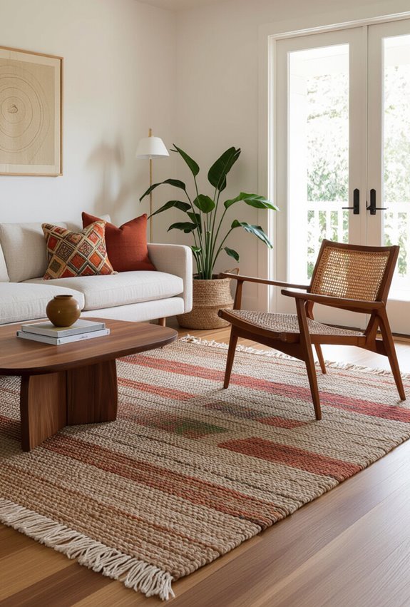 layered textured rugs anchor