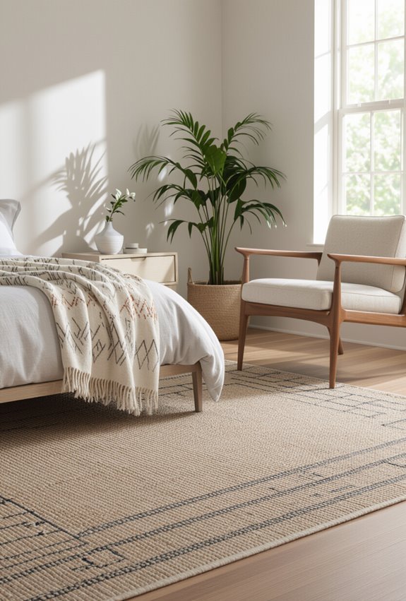 layered textured rugs for warmth