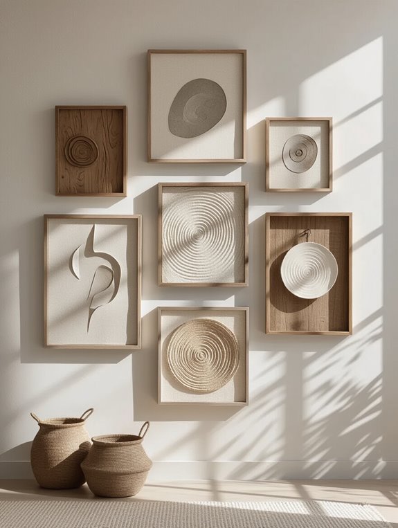 layered textured wall art