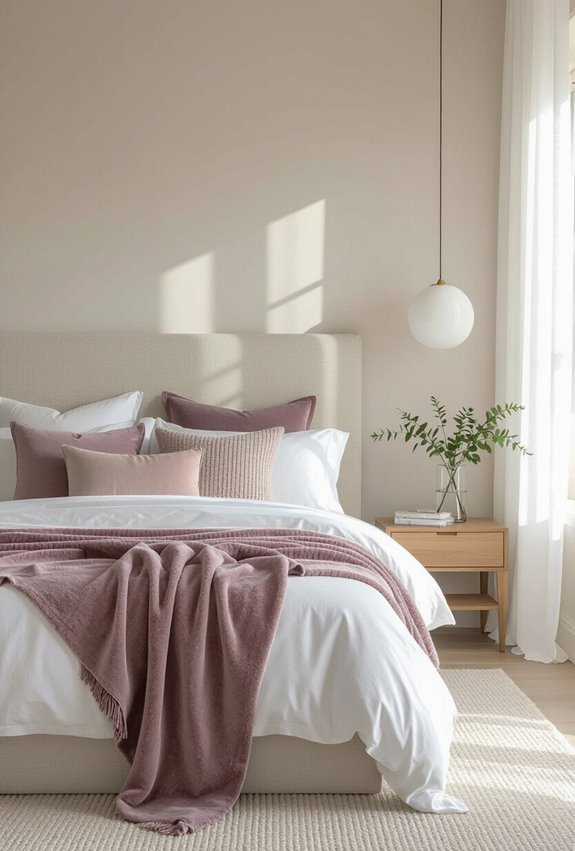 layered textures for luxurious bedroom