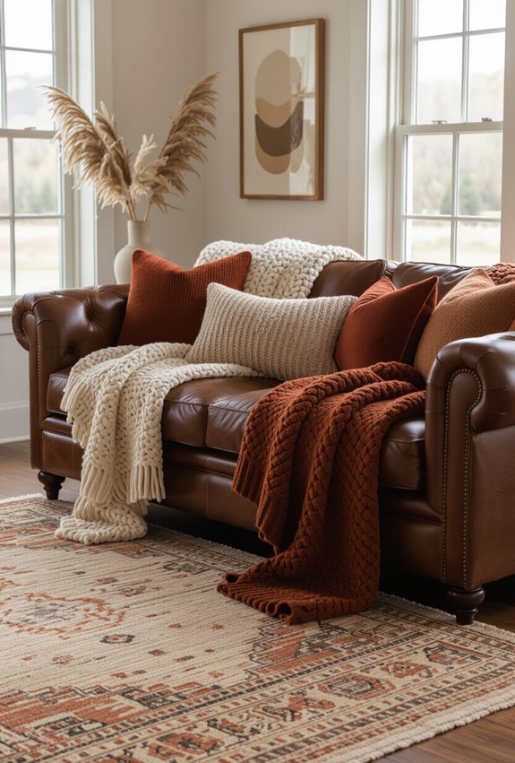 layered textures rugs and throws