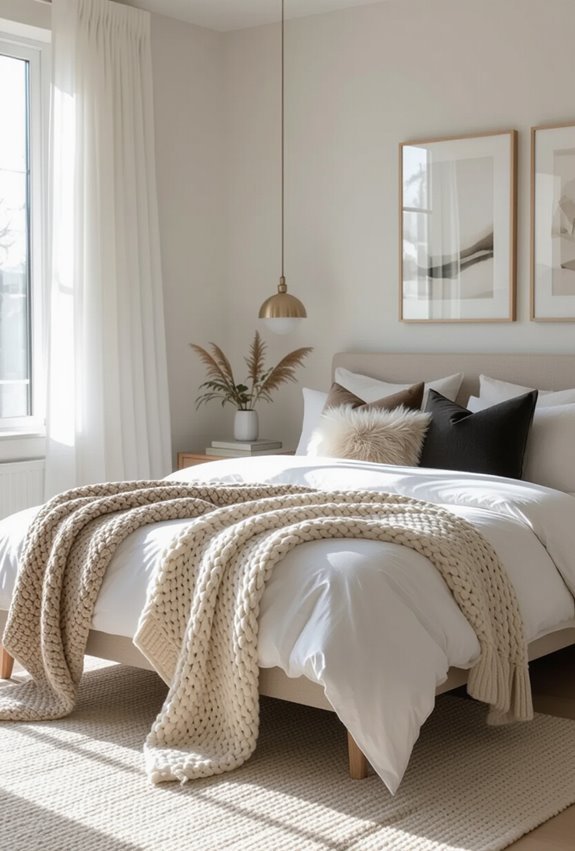 layered throws and cushions