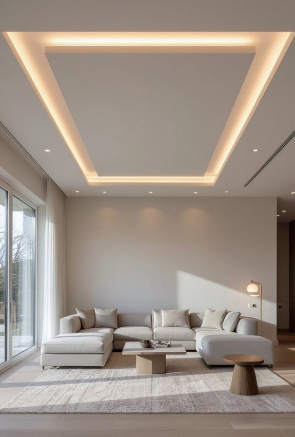 layered tray ceiling with lighting