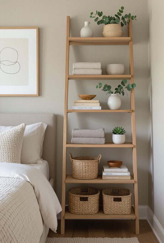 layered vertical shelves styling