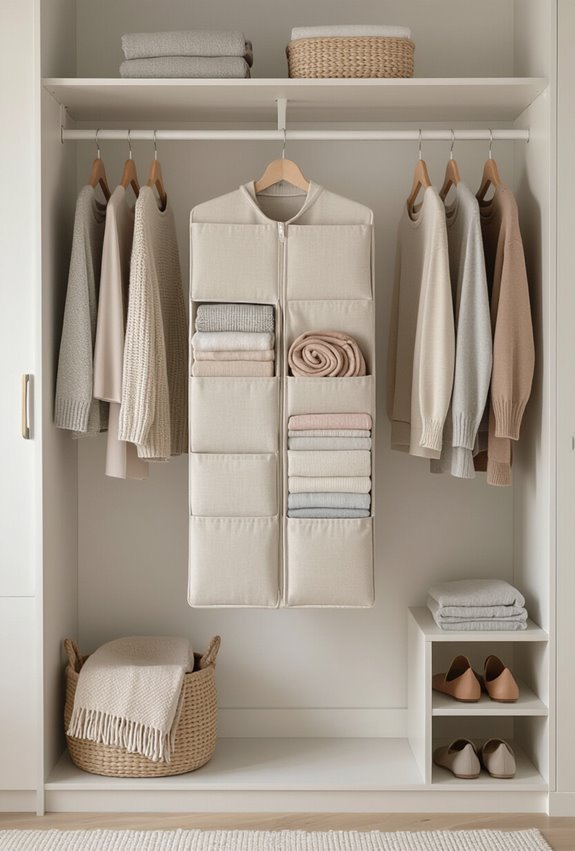 layered vertical wardrobe storage