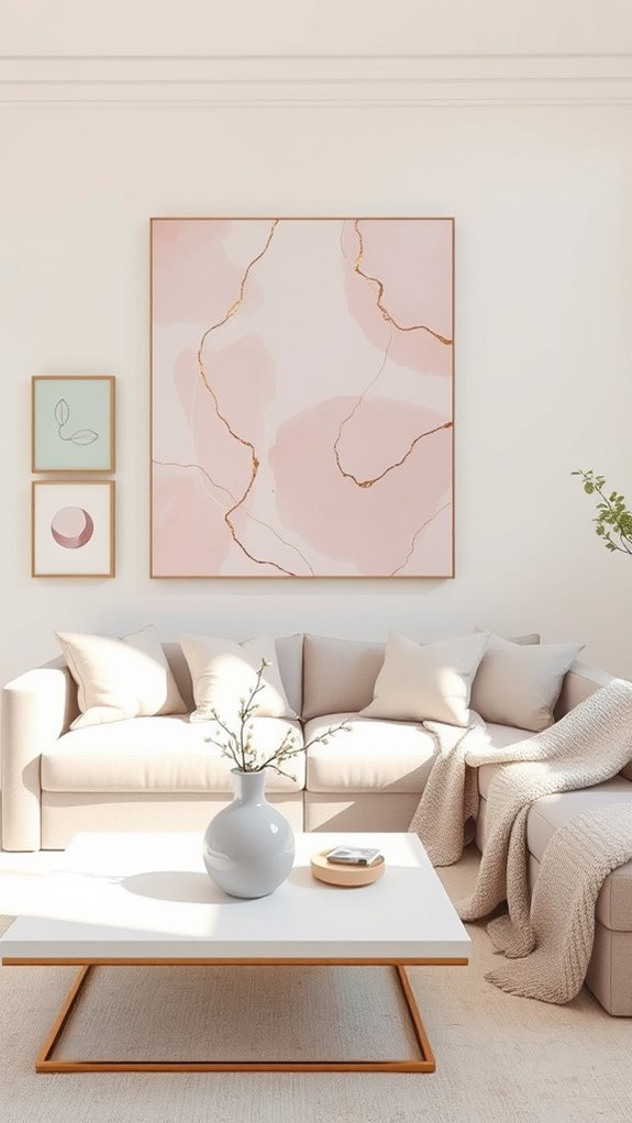 layering light pink art