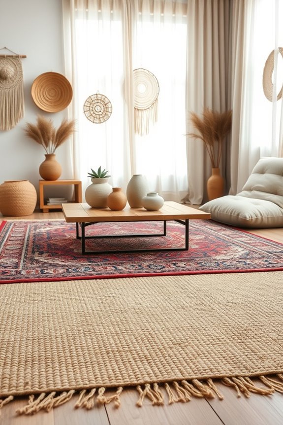 layering rugs for texture