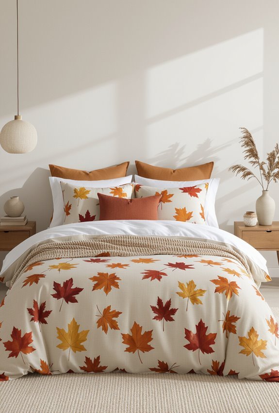 leaf embroidered cozy fall accents
