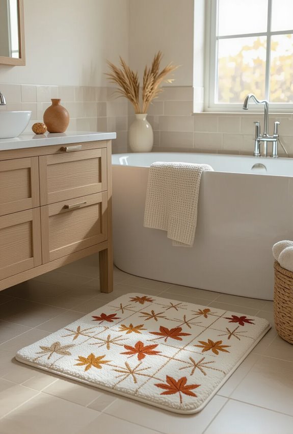 leaf or plaid bathmat