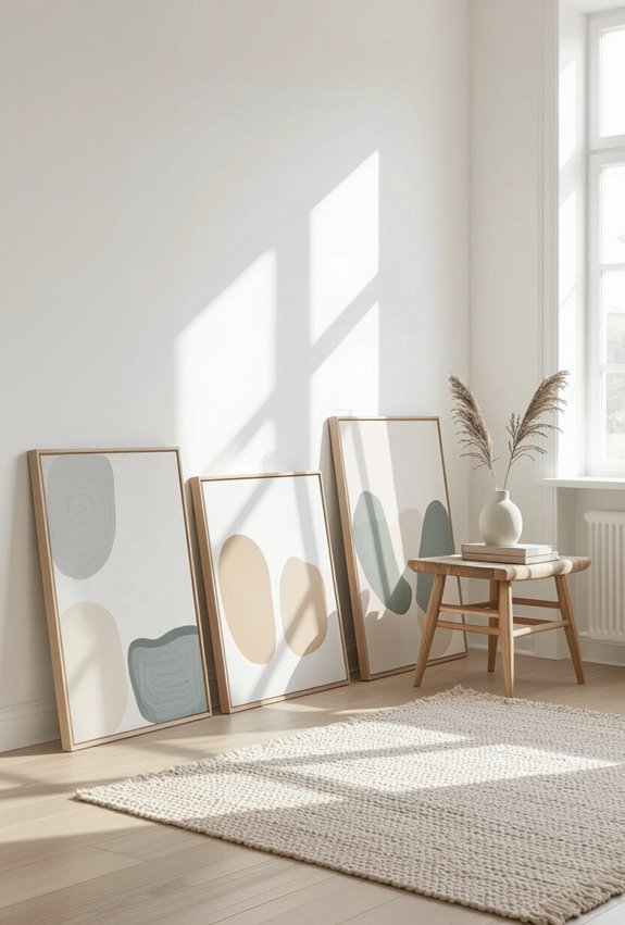 lean paintings for relaxed vignette