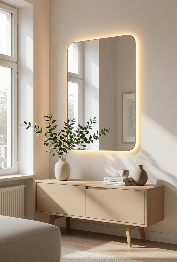 led lit mirrors brighten rooms