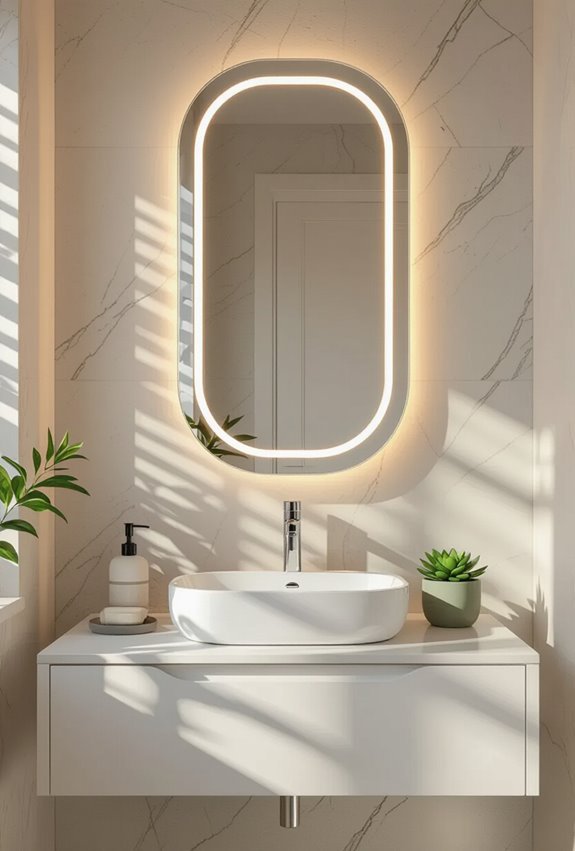 led lit mirrors for bathrooms