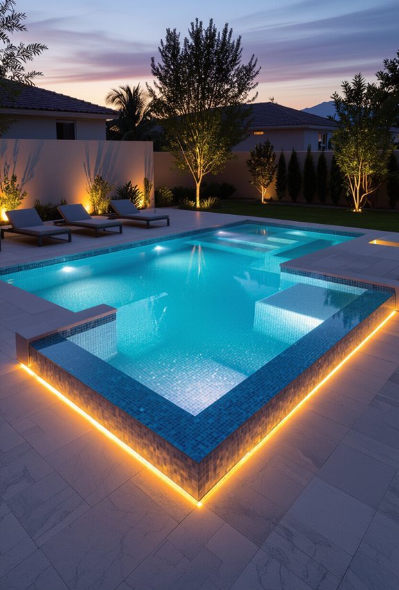 led lit pools create ambiance