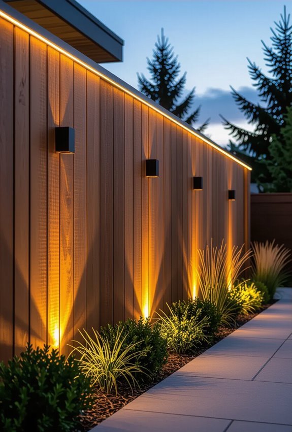 led lit privacy fence ambience