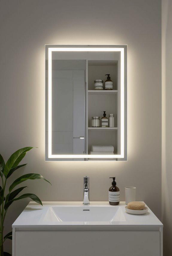 led mirror storage solution