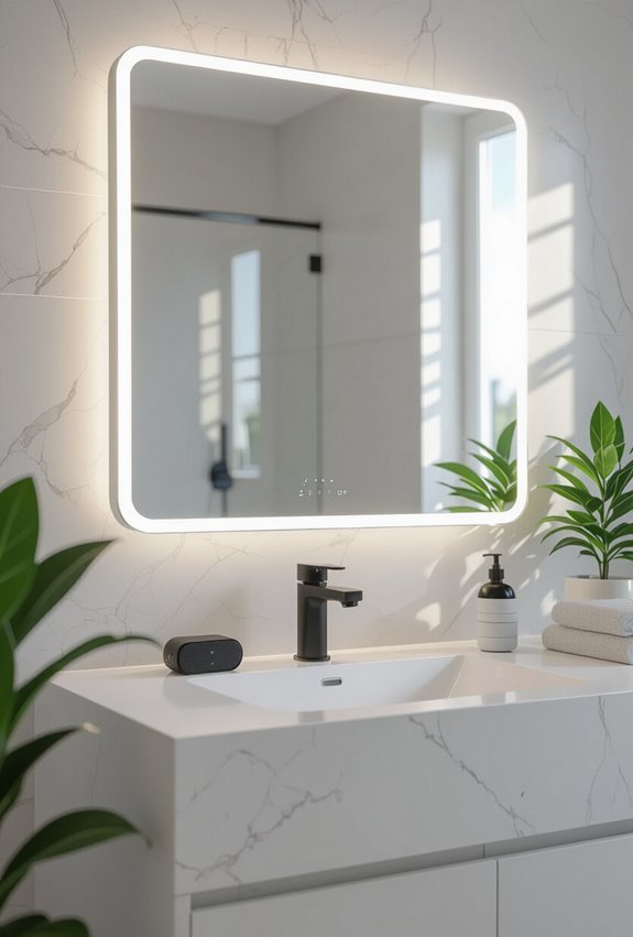 led mirror with speakers