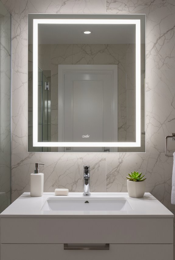 led mirrors with anti fog