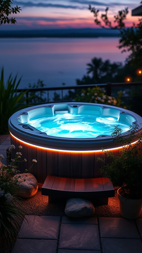 led strips enhance hot tub