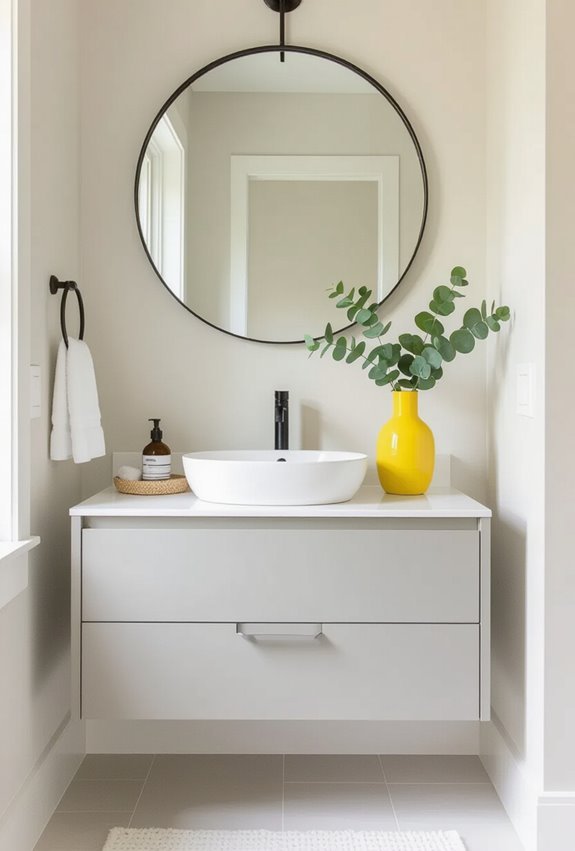 lemon yellow balanced with gray