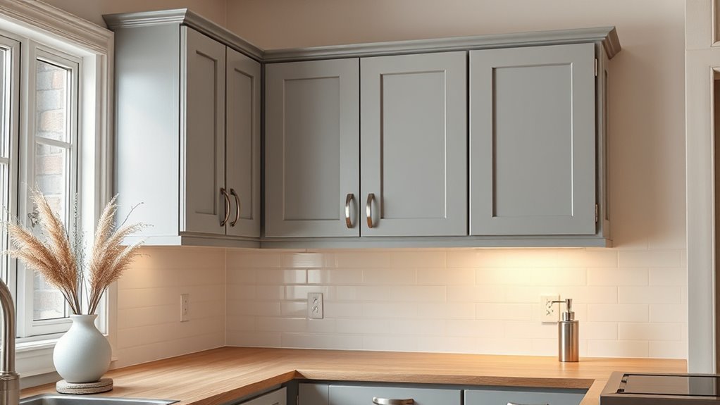 light affects gray cabinets