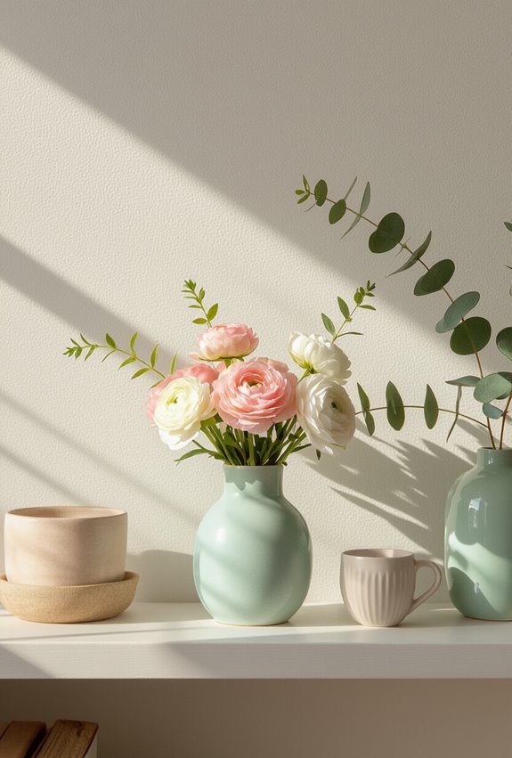 light florals pastel shelves