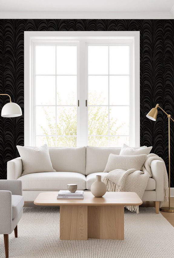 light furniture dramatic contrast