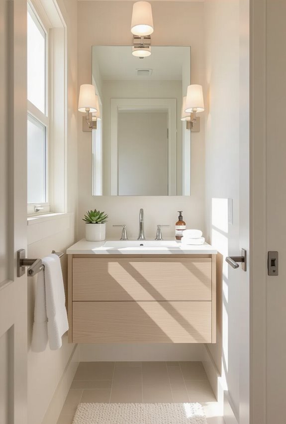 light hues enlarge small ensuite