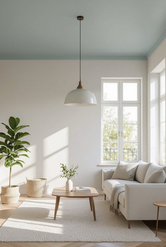 light neutral ceilings enlarge rooms