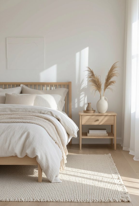 light oak brightens scandinavian bedroom