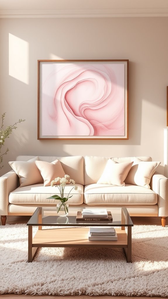 light pink art decor ideas