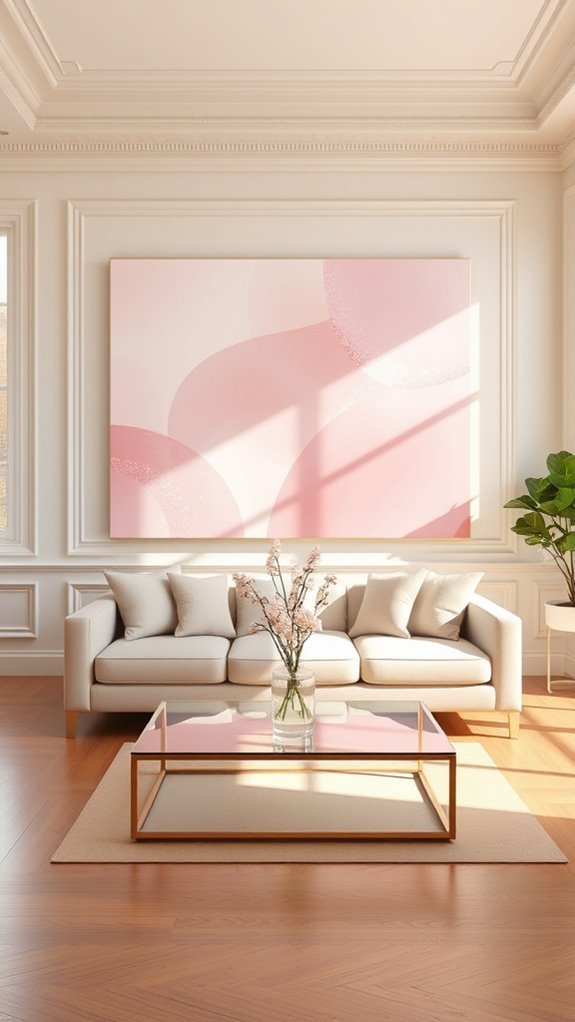 light pink art focal point