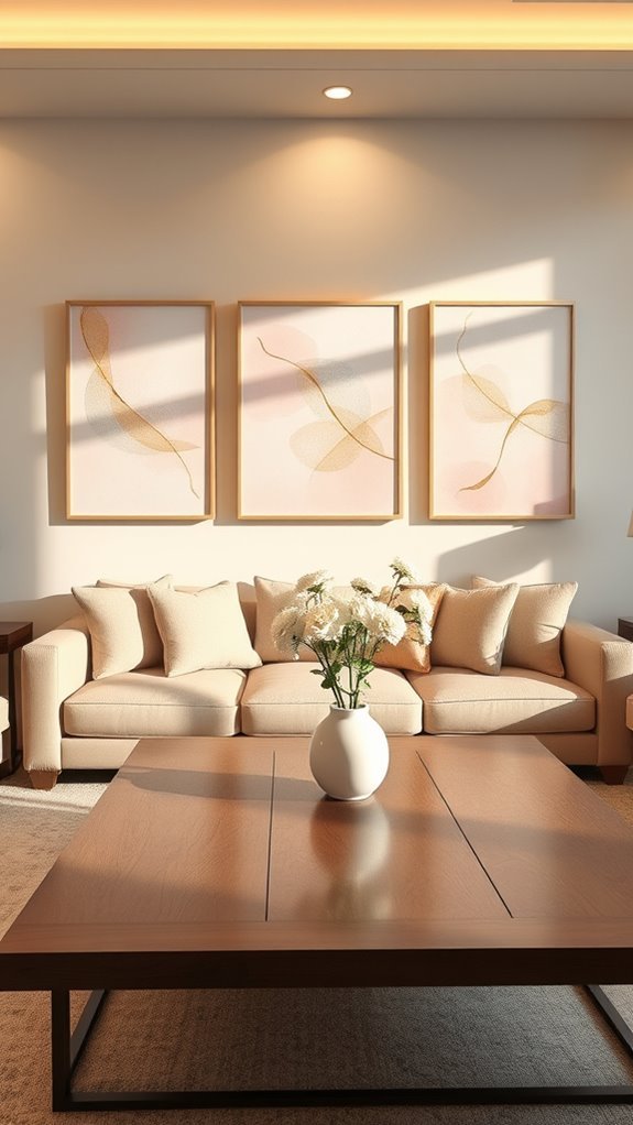 light pink art gallery