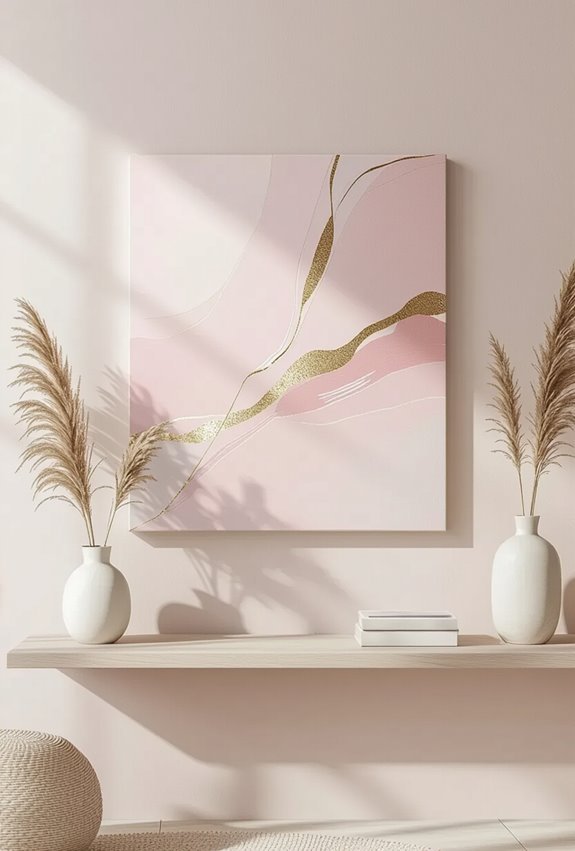 light pink metallic shimmer canvases